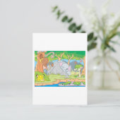 野生動物の友遊人のかくれんぼ ポストカード (スタンド正面)