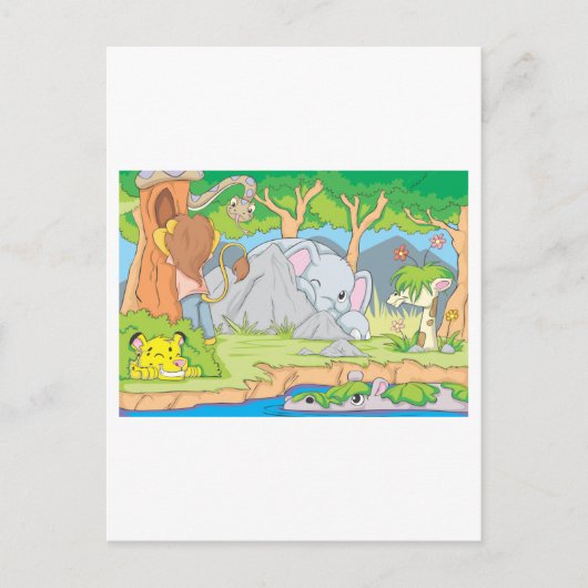 野生動物の友遊人のかくれんぼ ポストカード (正面)