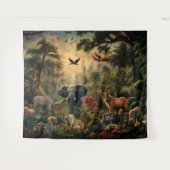 野生動物の壁アート - ジャングル動物の写真 タペストリー (正面(横))