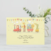野生動物の子供との音楽列車ハッピーバースデー シーズンカード (スタンド正面)