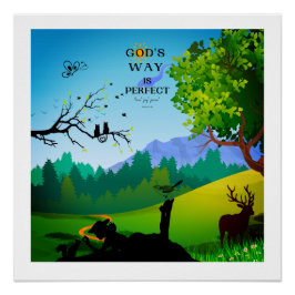 野生動物の少女とリス ポスター