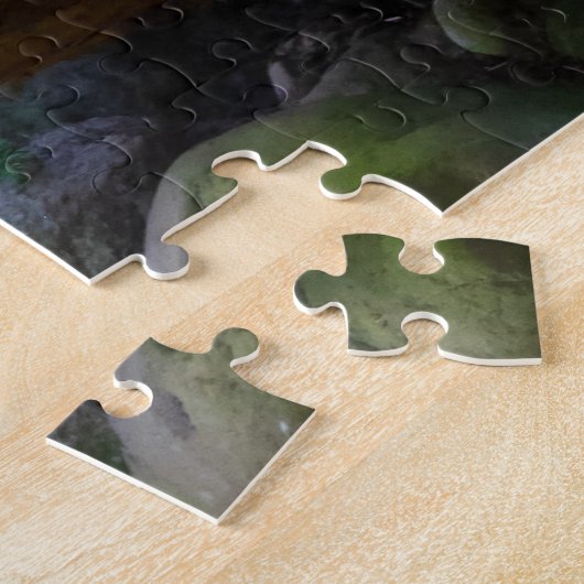 野生動物の恋人を苦しませるグリズリー ジグソーパズル (側面)