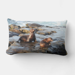野生動物の枕，カリフォルニアのアシカ，自然 ランバークッション