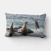野生動物の枕,カリフォルニアのアシカ,自然 ランバークッション (裏面)