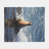 野生動物の毛布、海洋生物、カリフォルニアのアシカ フリースブランケット (正面(横))