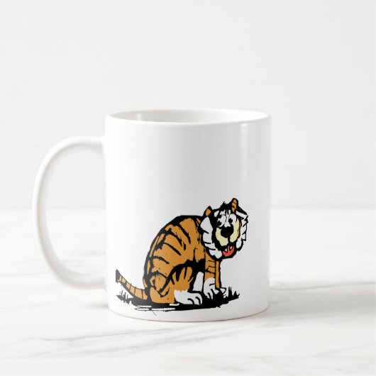野生動物の漫画の虎 コーヒーマグカップ (左)