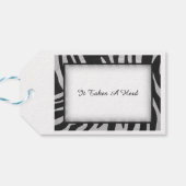 野生動物の灰色のパターンありがとう ギフトタグ (裏面横)