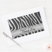 野生動物の灰色のパターンありがとう 長方形シール (封筒)