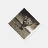 野生動物の牛の象の写真 スタンダードカクテルナプキン (角)