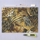 野生動物の皮膚パターン金ゴールドブラックパターン 薄葉紙 (クラフト)