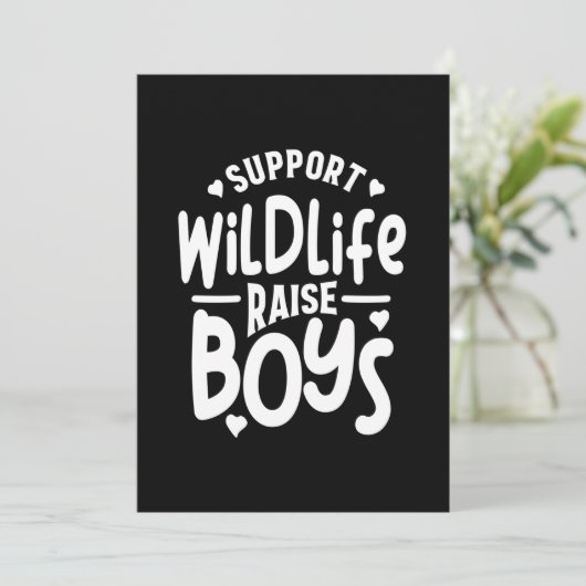 野生動物の育て子を育てる母の日の贈り物 招待状 (スタンド正面)