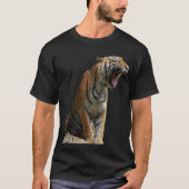 野生動物の自然の吠えるトラのシャツ Tシャツ (正面)