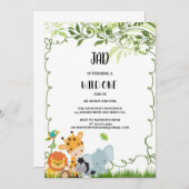 野生動物の誕生日招待状 招待状 (正面/裏面)