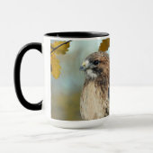 野生動物の赤いオオタカ秋の写真 マグカップ (左)