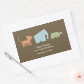 野生動物の赤ちゃんシャワー 長方形シール (封筒)