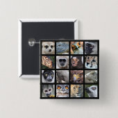 野生動物の顔 -- ほ乳類、ハ虫類、鳥 缶バッジ (正面&裏面)