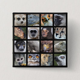 野生動物の顔 -- ほ乳類、ハ虫類、鳥 缶バッジ