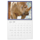 野生動物の顔 カレンダー (3月 2027)