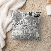 野生動物の黒と白のサファリの例証 クッション (ブランケット)