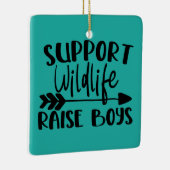 野生動物をサポートし、少年を育てる セラミックオーナメント (右)