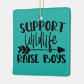 野生動物をサポートし、少年を育てる セラミックオーナメント (左)