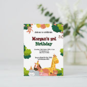 野生動物をテーマにした招待状 ポストカード (スタンド正面)