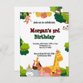 野生動物をテーマにした招待状 ポストカード (正面/裏面)