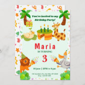 野生動物をテーマにした 招待状 (正面/裏面)