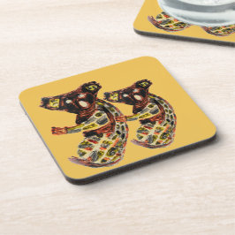 野生動物アボリジナル・アート・コアラ・ベアーズ コースター