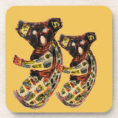 野生動物アボリジナル・アート・コアラ・ベアーズ コースター (正面)