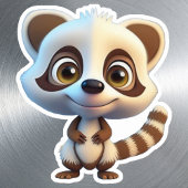 野生動物アライグマの森の動物マンガグラフィック シール