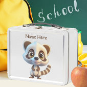 野生動物アライグマの森の動物マンガグラフィック メタルランチボックス