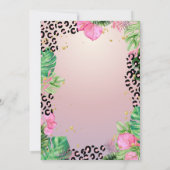 野生動物ウッドトロピカルフラワー誕生日 招待状 (裏面)