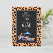 野生動物オンエキゾチックなチータープリント誕生日 招待状 (スタンド正面)