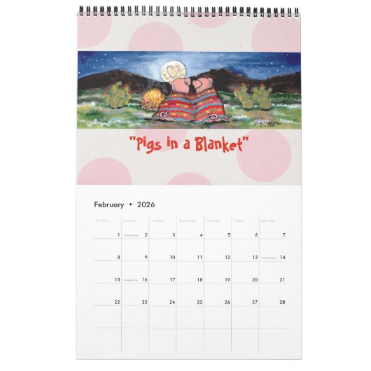 野生動物カレンダユーモアのあるーのウサギが1年 カレンダー (2月 2026)