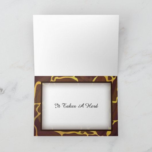 野生動物キリンありがとう サンキューカード (内部)