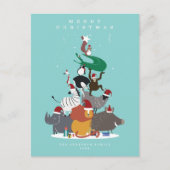 野生動物クリスマスツリーホリデーポストカード シーズンポストカード (正面)