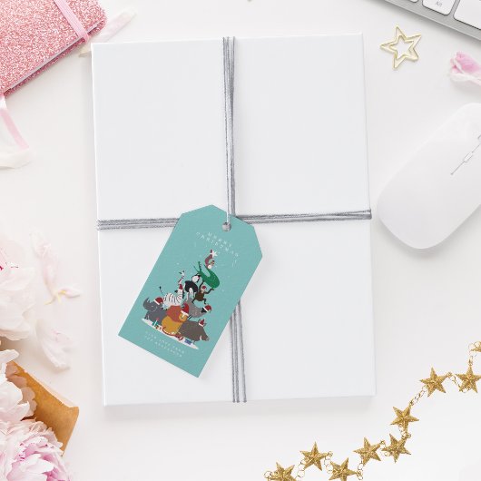 野生動物クリスマスツリーホリデー ギフトタグ