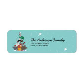 野生動物クリスマスツリー差出人住所 ラベル (正面)