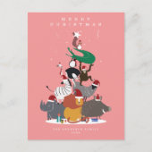 野生動物クリスマスツリー シーズンポストカード (正面)