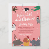 野生動物クリスマスパーティー 招待状 (正面)