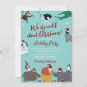 野生動物クリスマスパーティー 招待状 (正面)