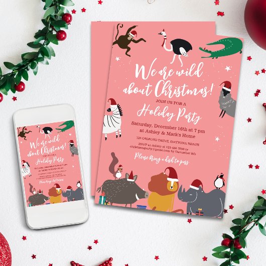 野生動物クリスマスパーティー 招待状