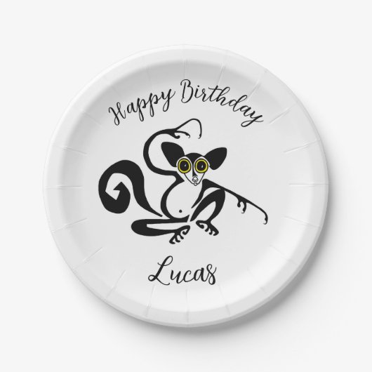 野生動物クール- AYE-AYE – 野生動物 – 自然 ペーパープレート (正面)