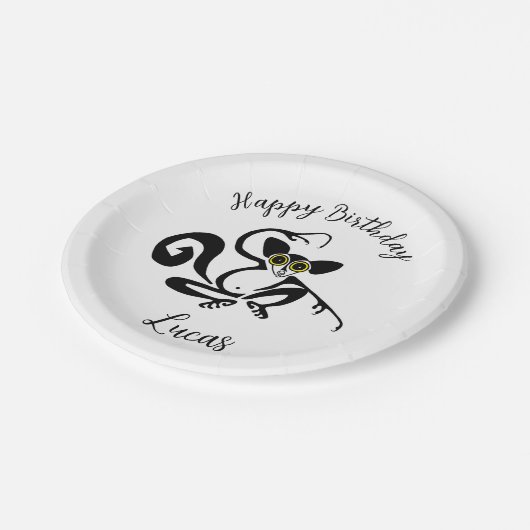 野生動物クール- AYE-AYE – 野生動物 – 自然 ペーパープレート (アングル)