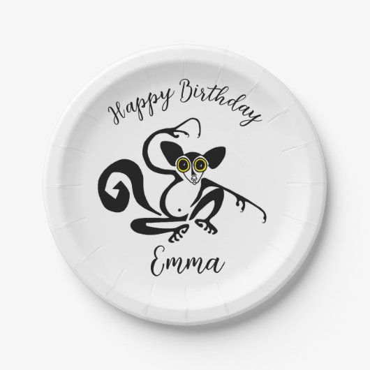 野生動物クール- AYE-AYE – 野生動物 – 自然 ペーパープレート (正面)