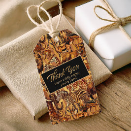 野生動物コラージュバチェロレッテサンキューID1149 ギフトタグ