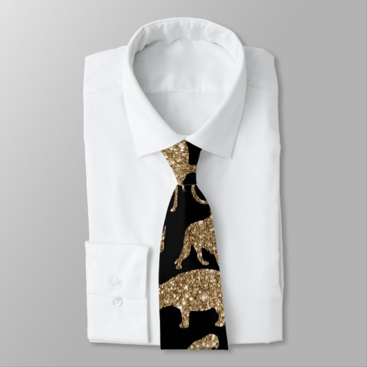 野生動物サファリゴールデンエレガントグリッタースパークル ネクタイ (タイ)