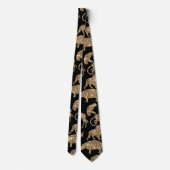 野生動物サファリゴールデンエレガントグリッタースパークル ネクタイ (裏面)