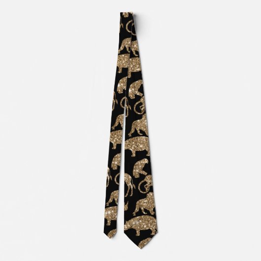 野生動物サファリゴールデンエレガントグリッタースパークル ネクタイ (裏面)